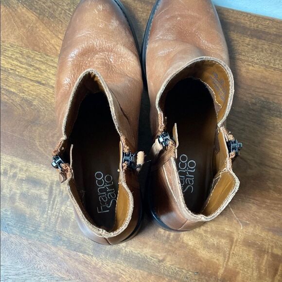 Franco Sarto Cognac Leather Booties - Picture 7 of 11